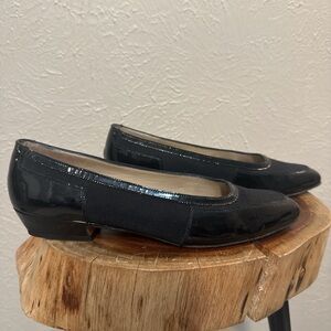 Salvatore Ferragamo Black Patent Leather Flats
